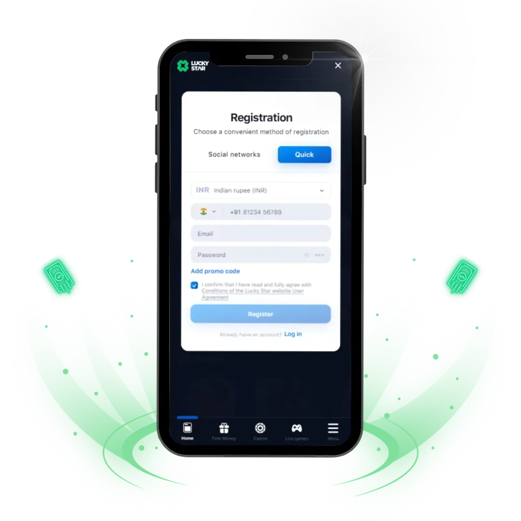 register on luckystar with promo code ZOHO and get 250,000 INR